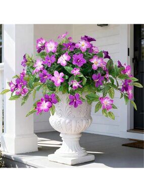 Artificial Hanging Azalea Flowers Faux Silk Plant Outdoor Porch Decor Set of 2